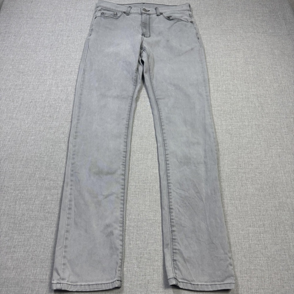 Mott & Bow Jeans Mens 30x32 Slim Gray Light Wash Slim Stretch Pockets Denim